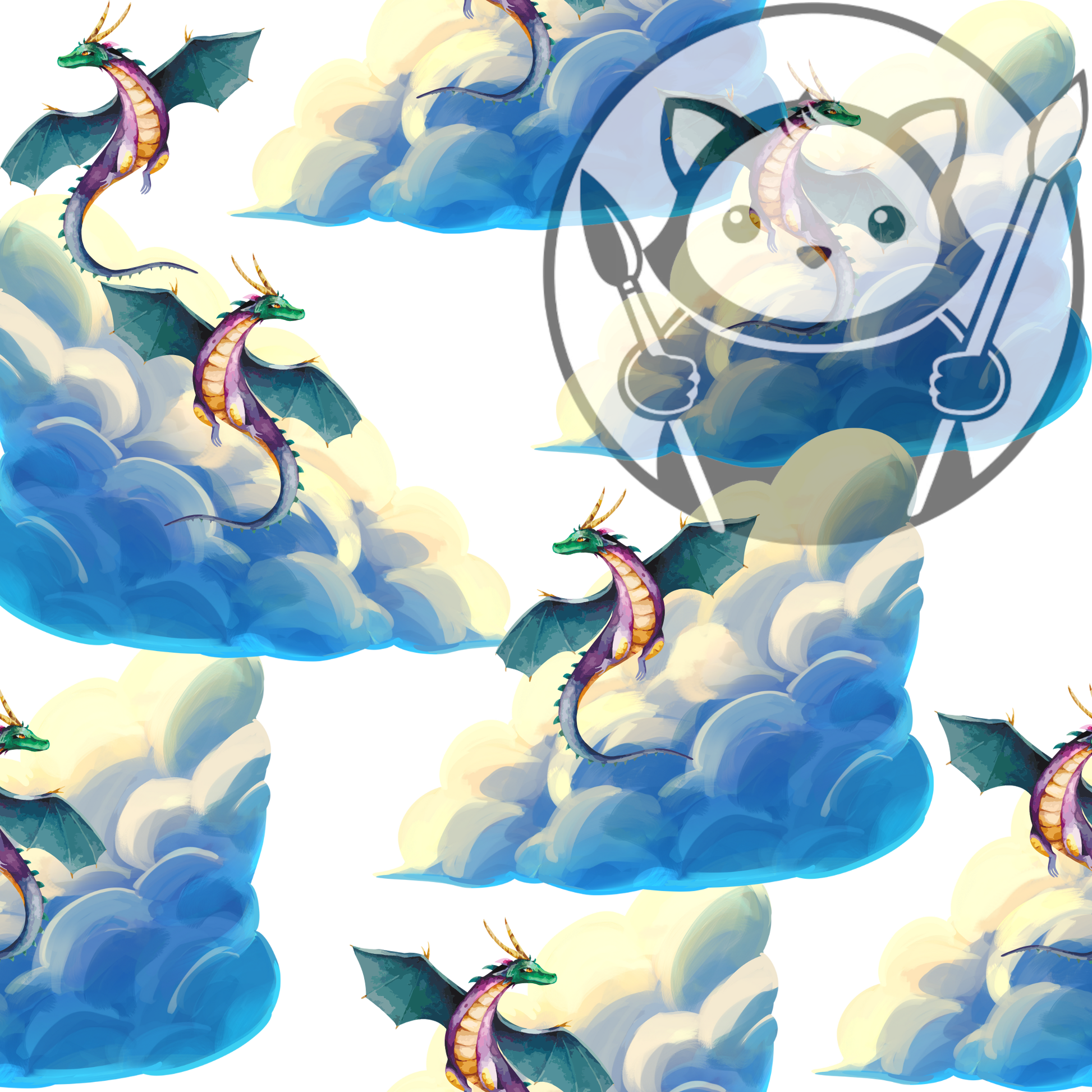 Next Level Sheet - Printed plywood and acrylic - Dragon Sky - Pattern