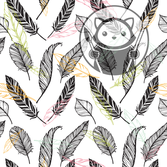 Next Level Sheet - Printed Acrylic and Plywood - Feathers Pattern