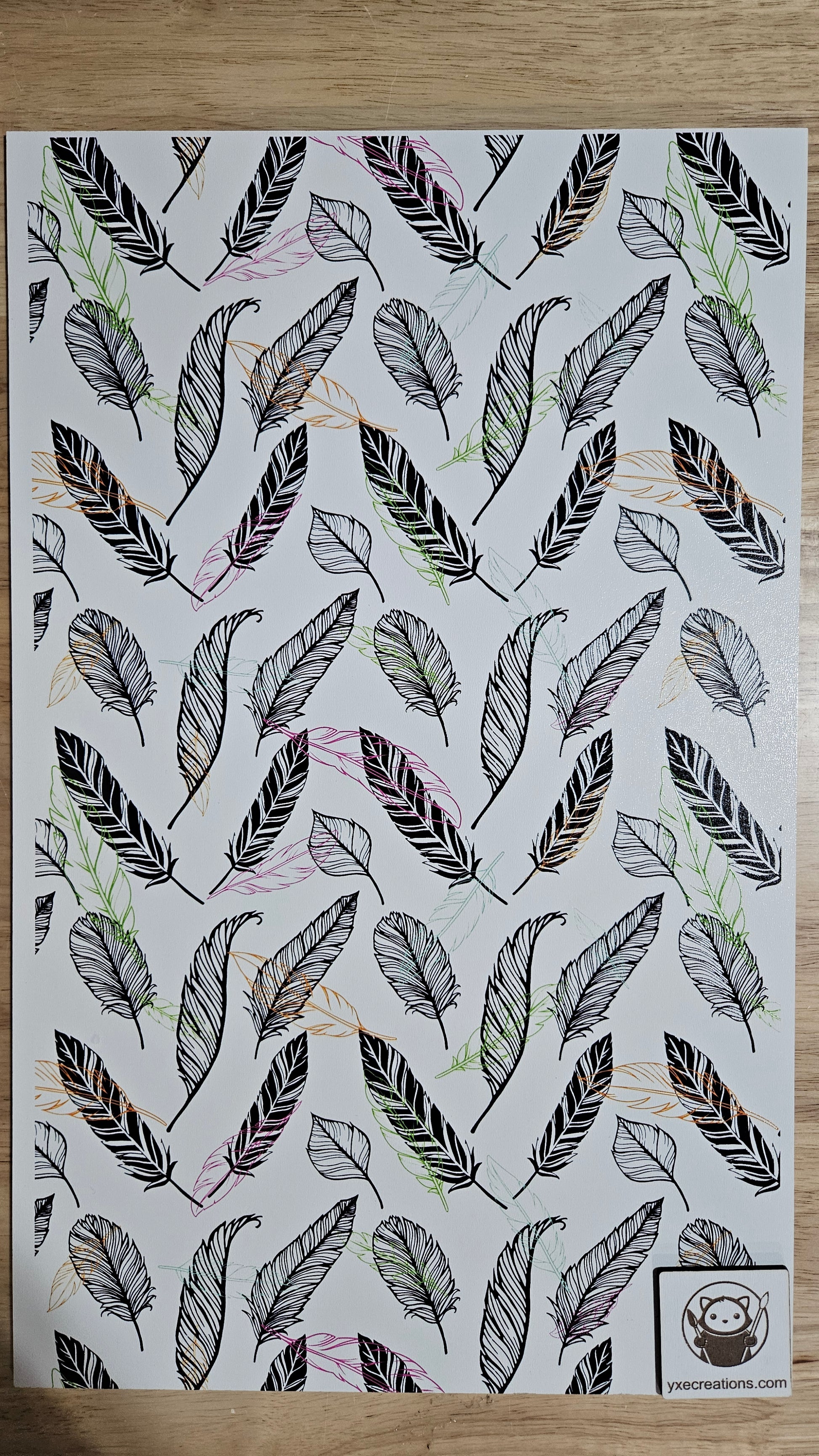 Feathers Pattern - Printed on Truflat White