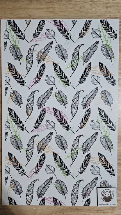 Feathers Pattern - Printed on Truflat White