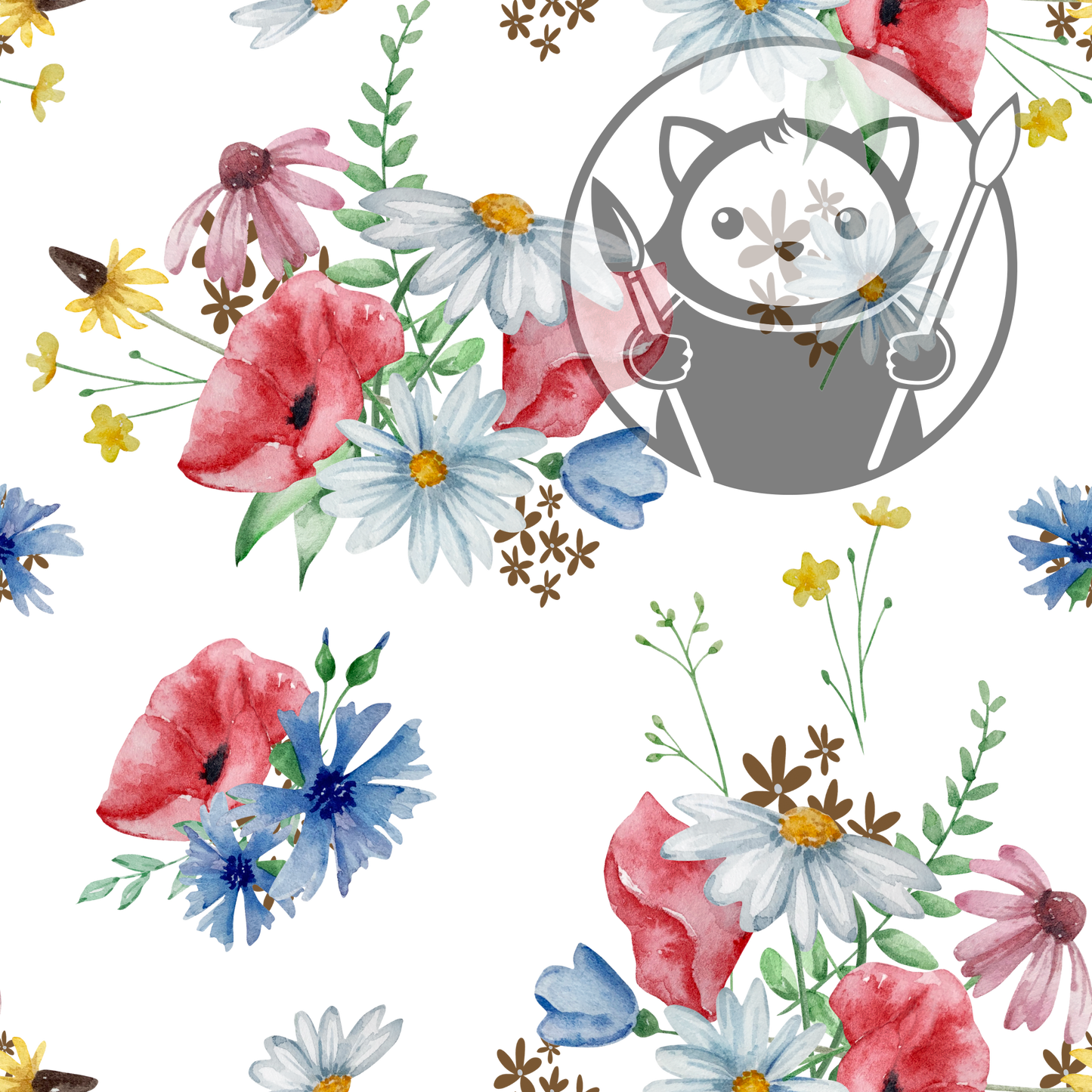 Next Level Sheet - Printed Acrylic and Plywood - Flower Clustera Pattern