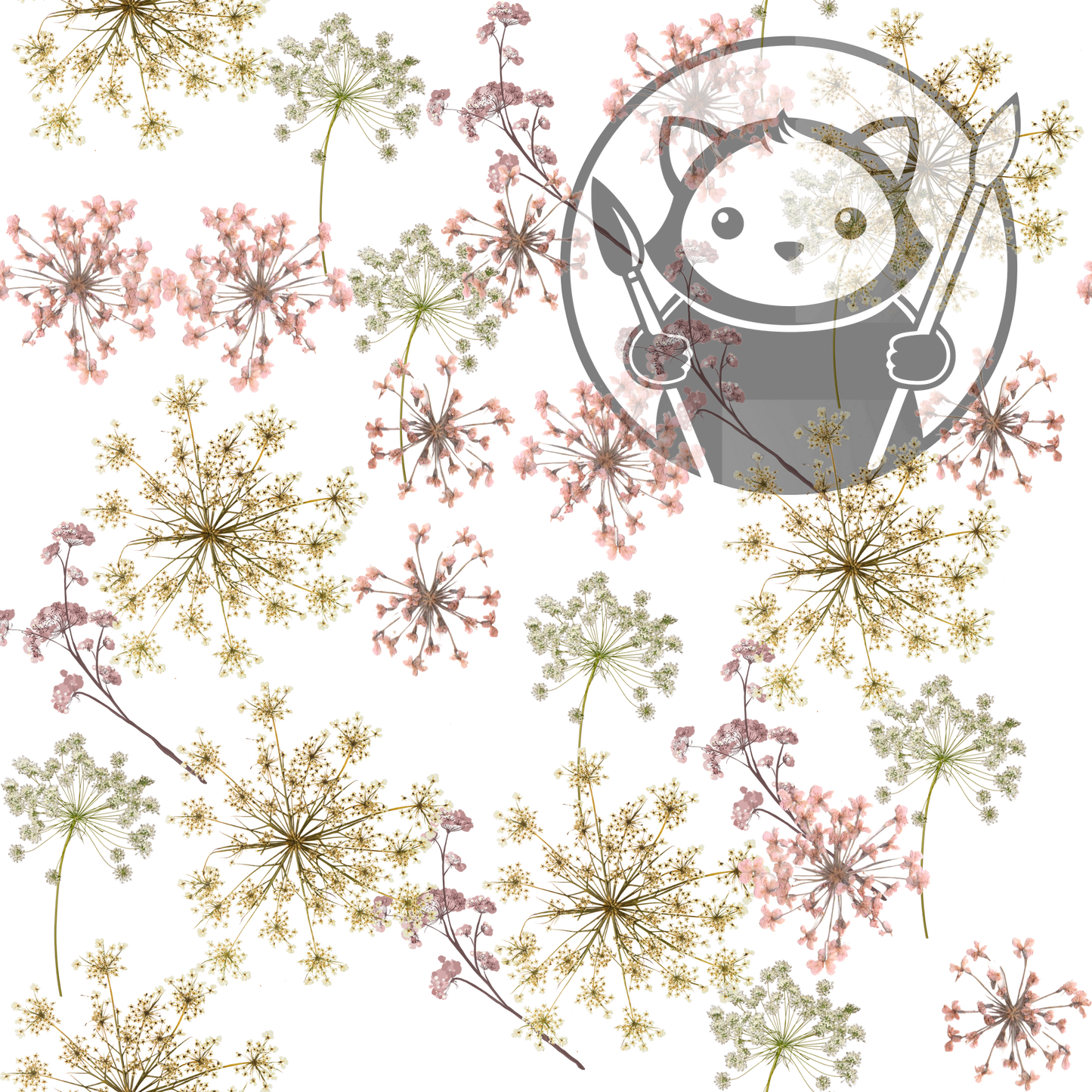 Next Level Sheet - Printed Acrylic and Plywood - Flowers Stalks Pattern