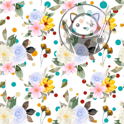 Next Level Sheet - Printed Acrylic and Plywood - Flowers and Dots Pattern