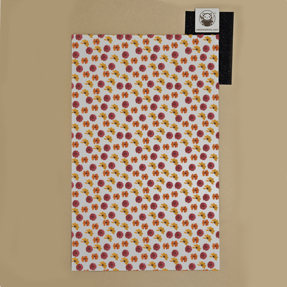 Floral patterned sheet for laser cutting with Gerbera Garden Preview on a beige background with a brand label Next Level Sheet.