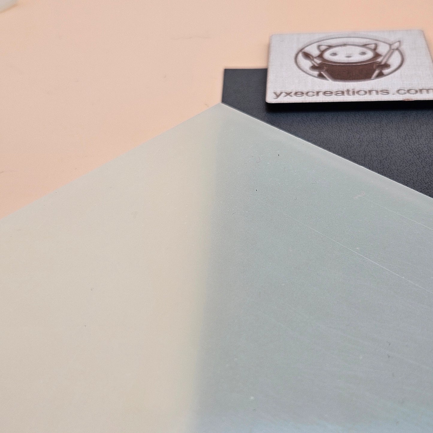 Glow in the Dark Acrylic Sheet - Off-white Corner not Glowing