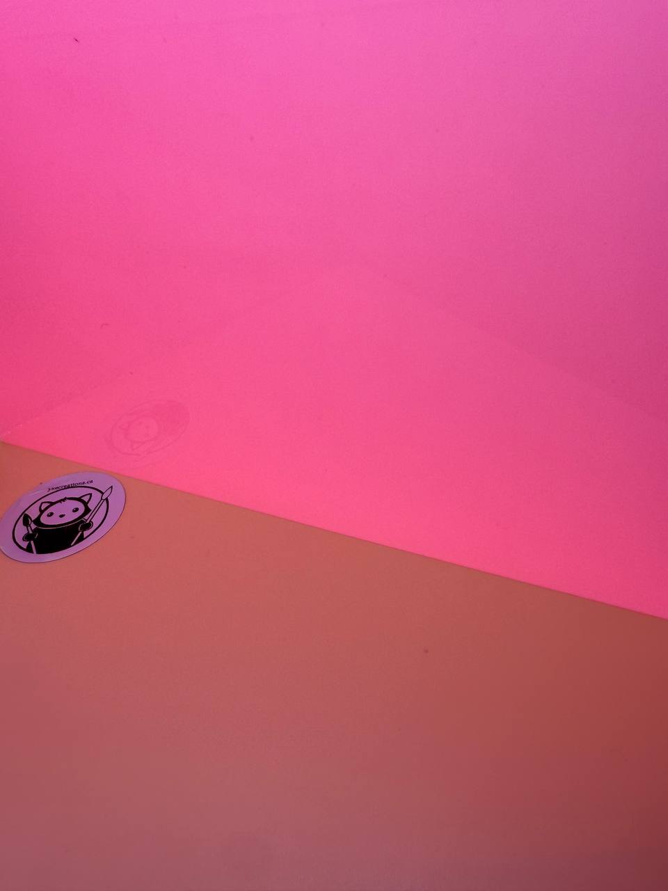 Glow in the Dark Pink Acrylic sheet for Crafts from YXE Creations Craft Hub