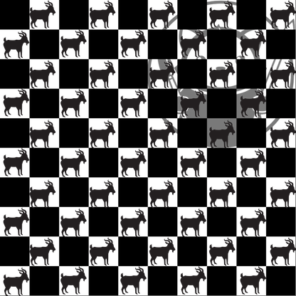 Next Level Sheet - Printed plywood and acrylic - Goats Checkers - Pattern