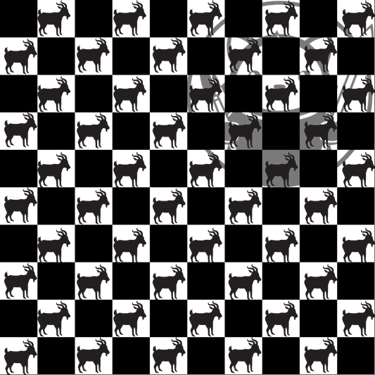 Next Level Sheet - Printed plywood and acrylic - Goats Checkers - Pattern