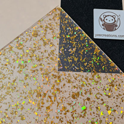 Gold Foil - Glitter Acrylic - Cast Acrylic for Laser Cutting - Sheet Preview Corner