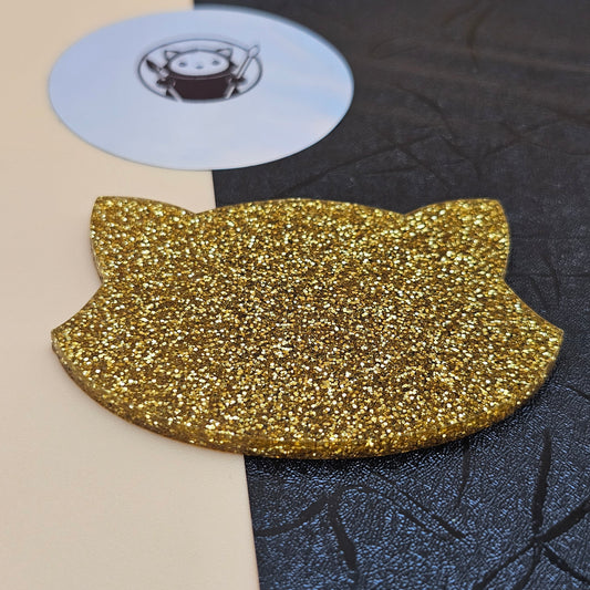 Gold Glitter Acrylic Swatch