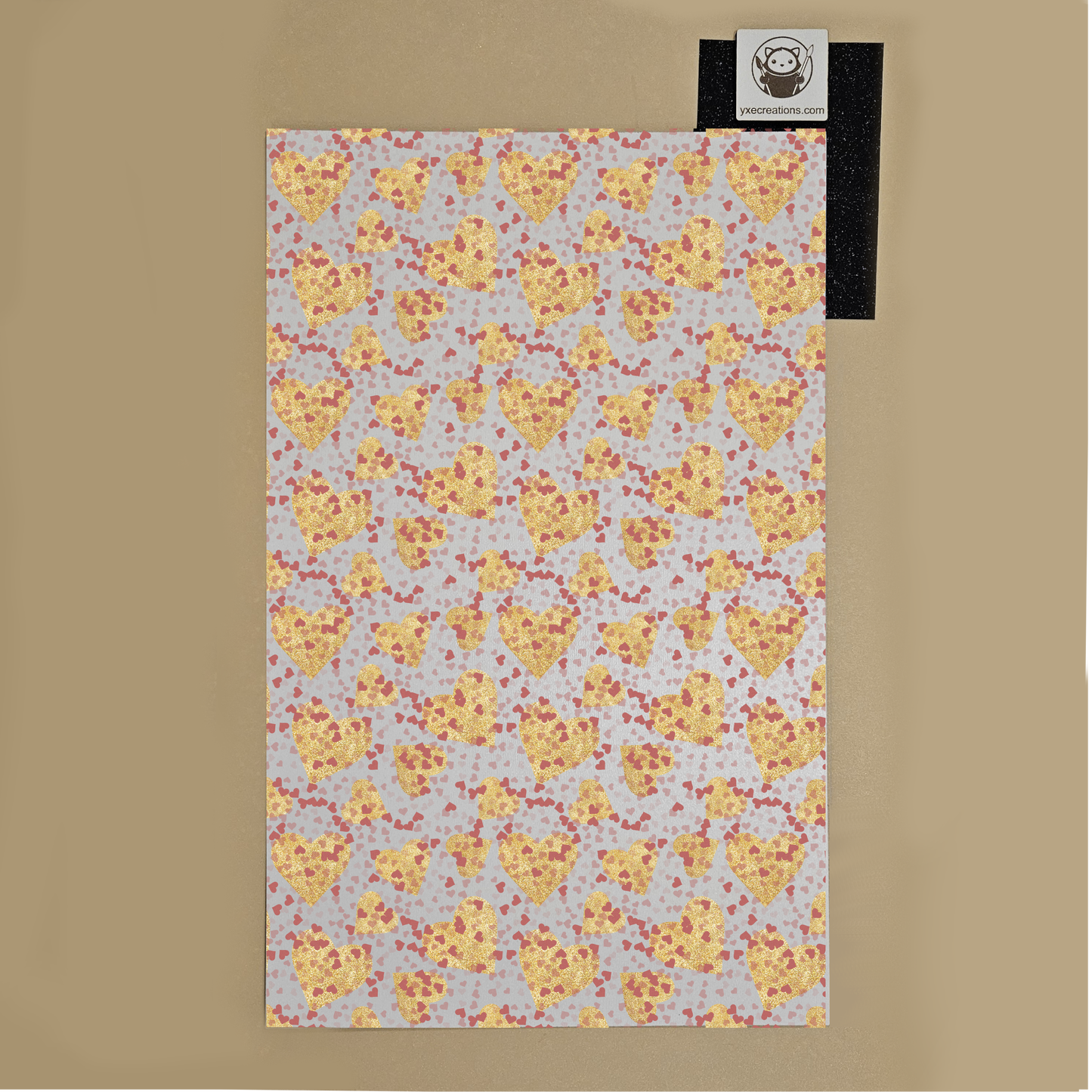 Next Level Sheet - Printed Acryic and Plywood Sheets - Gold Hearts - Preview