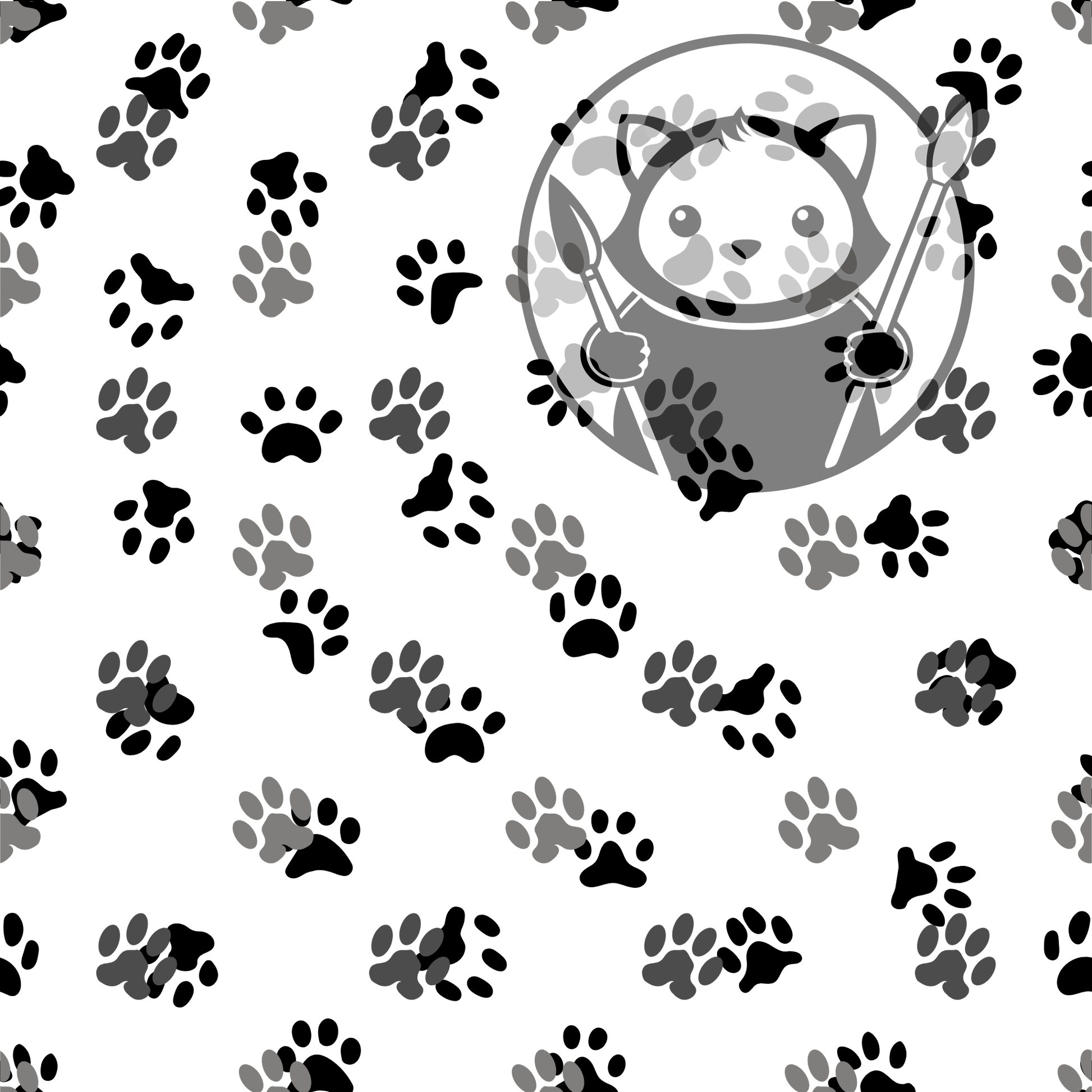 Next Level Sheet - Printed Acrylic and Plywood - Black Paws Pattern