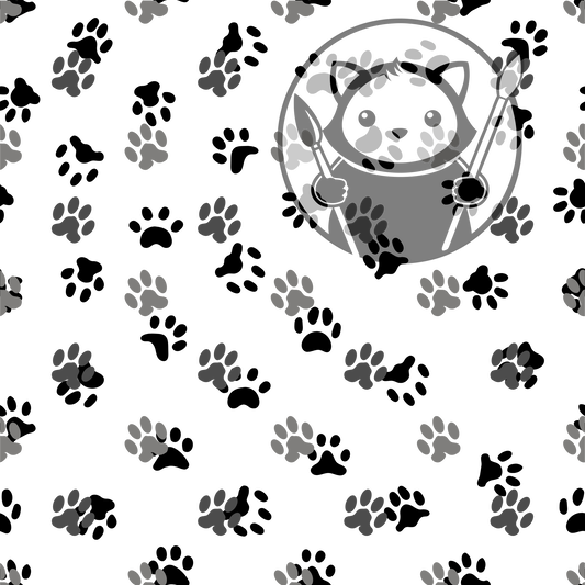 Next Level Sheet - Printed Acrylic and Plywood - Black Paws Pattern