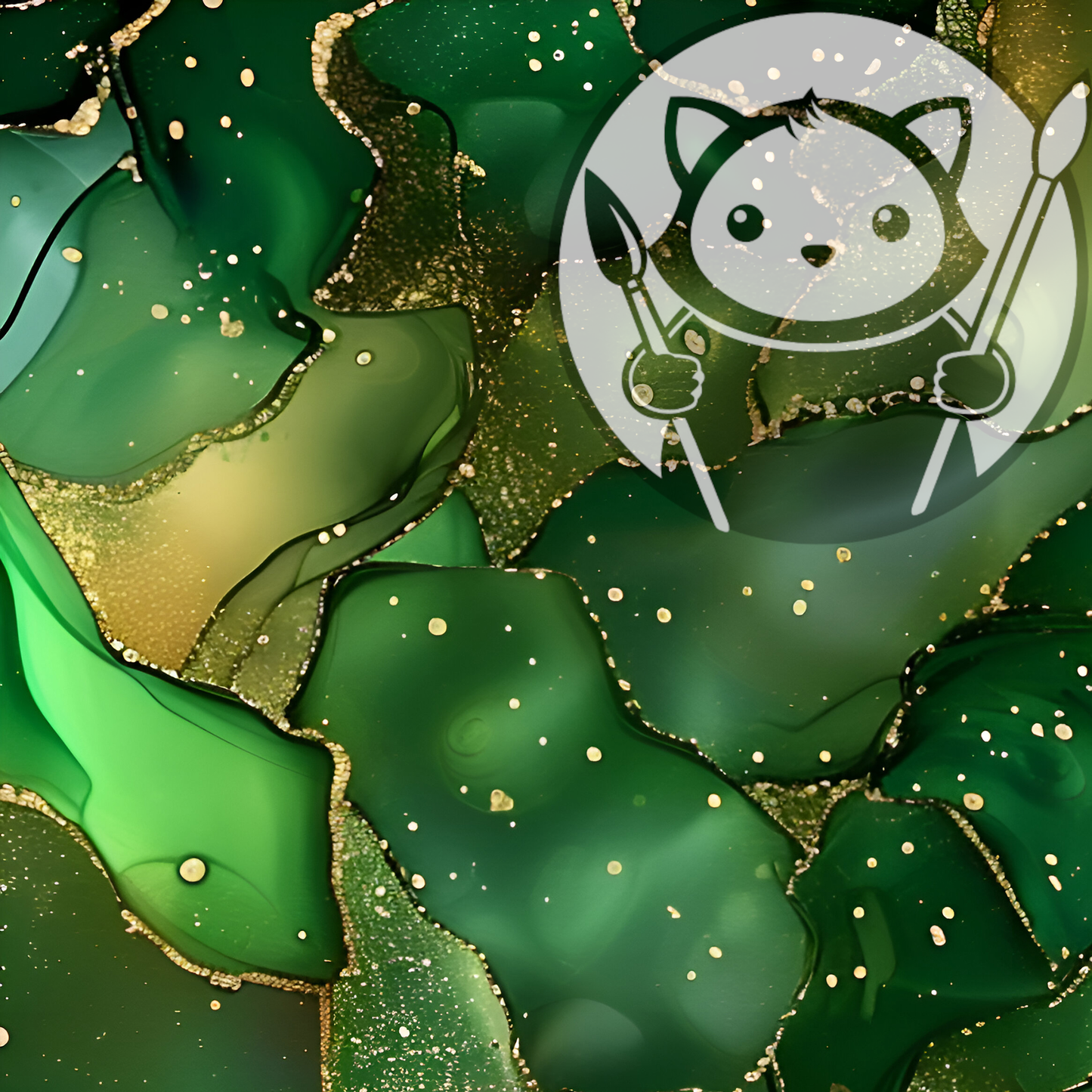 Alcohol Ink - Green Gold #1 - Next Level Sheet