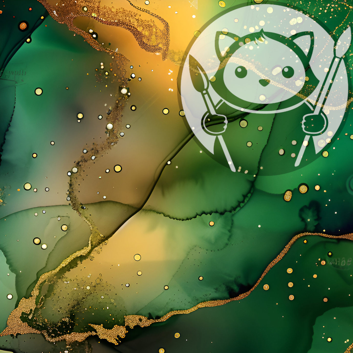 Alcohol Ink - Green Gold #2 - Next Level Sheet