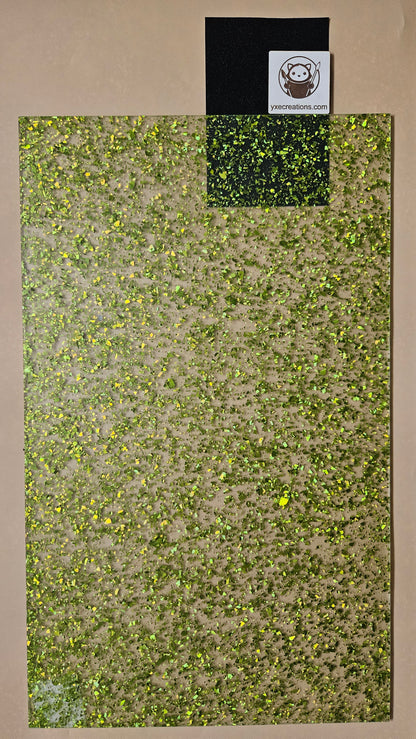 Green Foil - Glitter Acrylic - Cast Acrylic for Laser Cutting - Sheet Preview