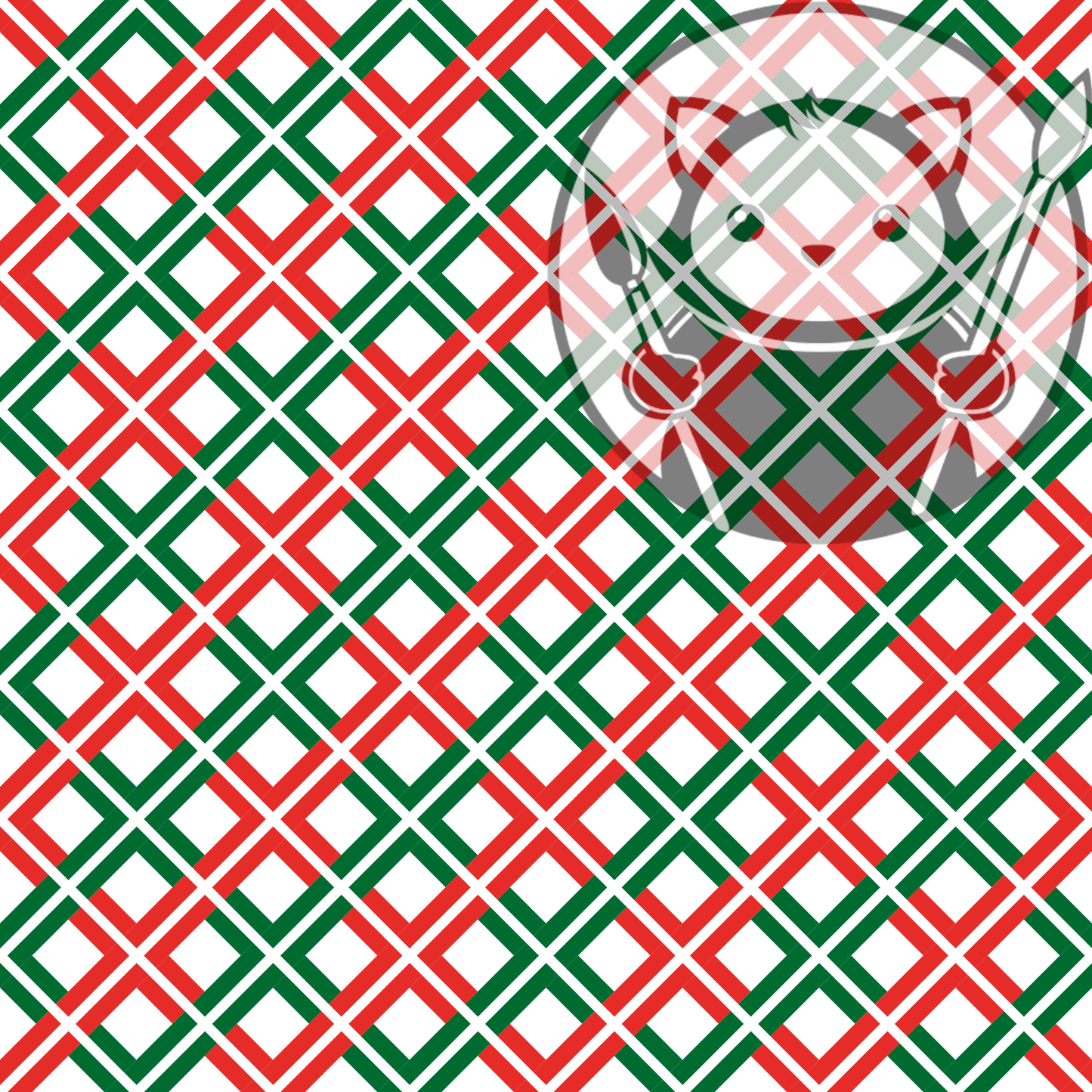 Next Level Sheet - UV Printed Plywood and Acrylic Sheets - Green, White and Red Diamond - Pattern