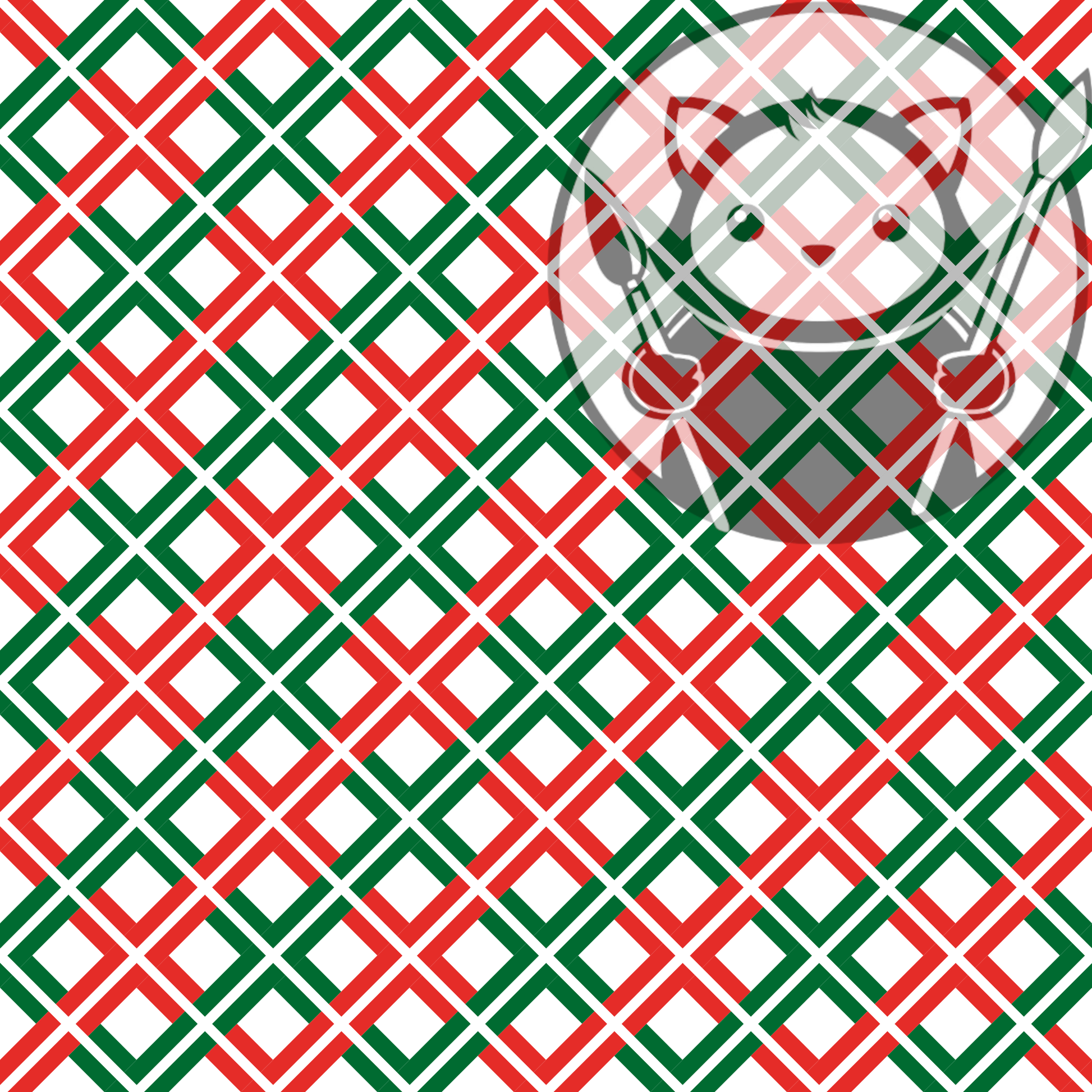 Next Level Sheet - UV Printed Plywood and Acrylic Sheets - Green, White and Red Diamond - Pattern