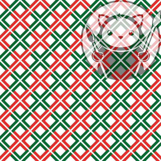Next Level Sheet - UV Printed Plywood and Acrylic Sheets - Green, White and Red Diamond - Pattern