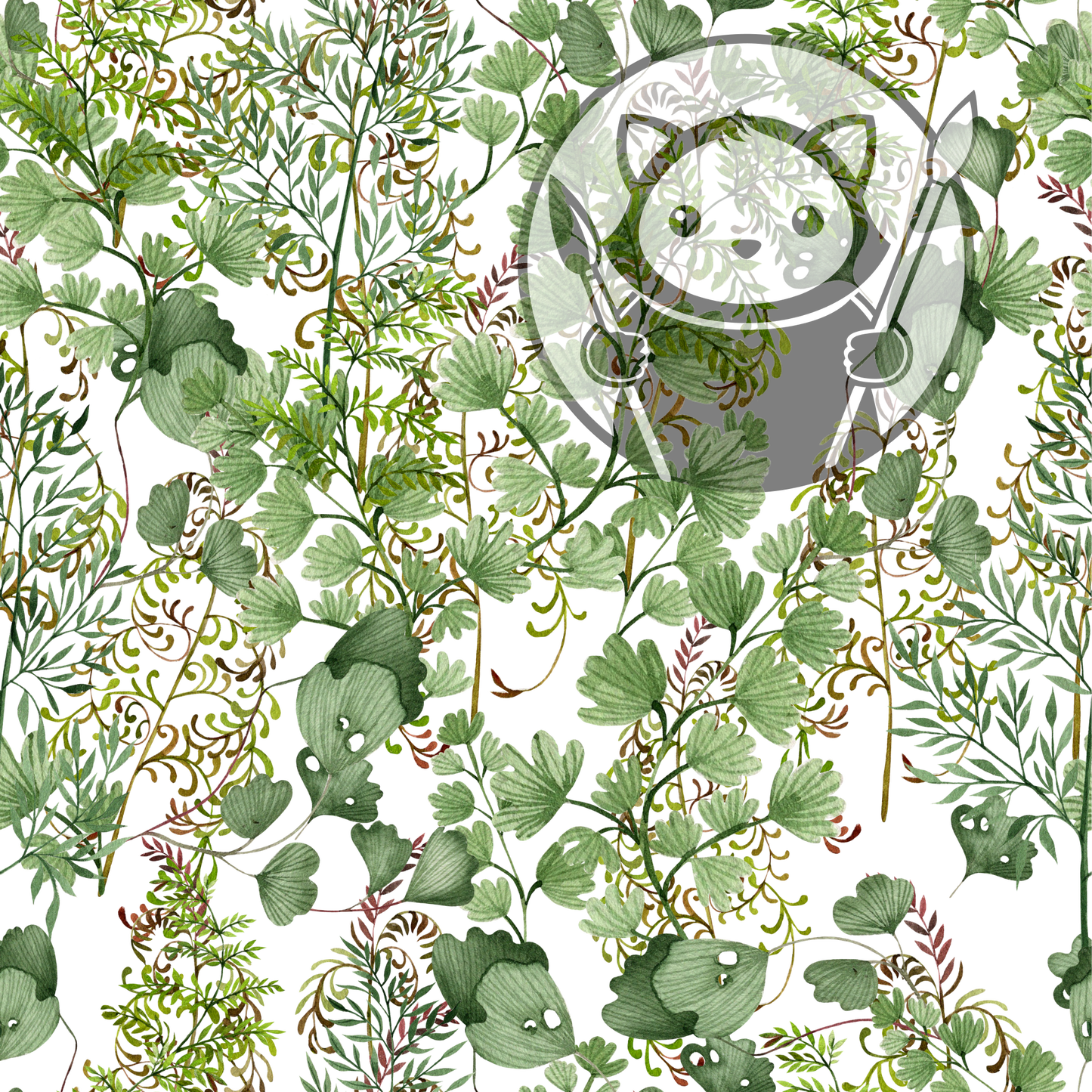 Next Level Sheet - Printed Acrylic and Plywood - Greens and Ferns Pattern