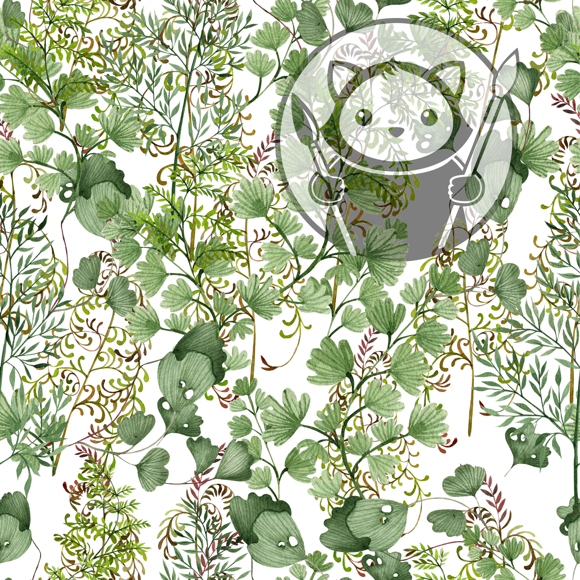 Next Level Sheet - Printed Acrylic and Plywood - Greens and Ferns Pattern