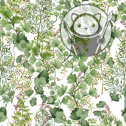 Next Level Sheet - Printed Acrylic and Plywood - Greens and Ferns Pattern