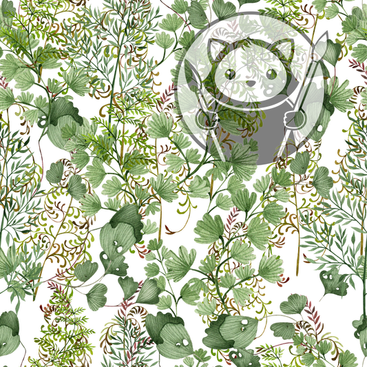 Next Level Sheet - Printed Acrylic and Plywood - Greens and Ferns Pattern