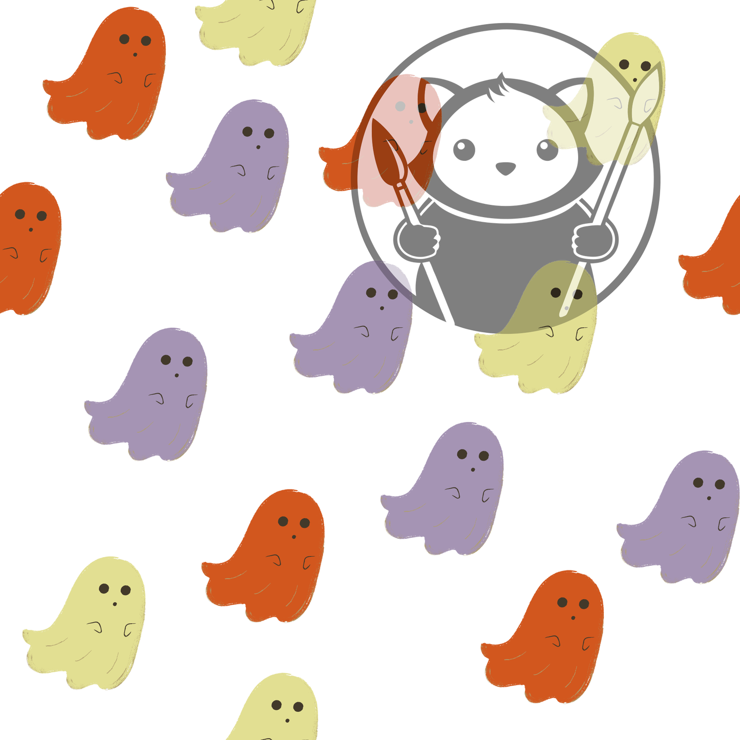 Next Level Sheet - Printed Acrylic and Plywood - Ghosts Pattern
