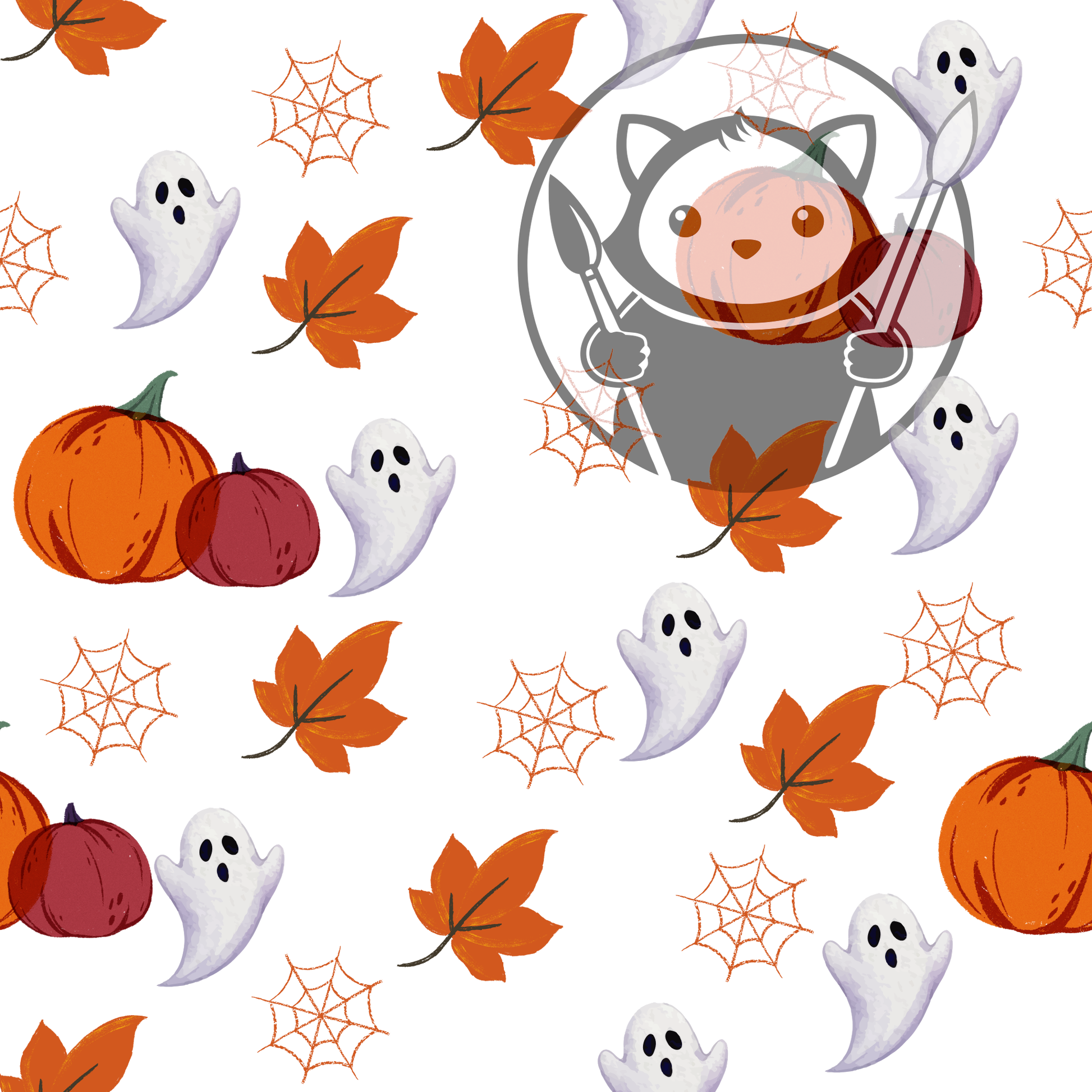 Next Level Sheet - Printed Acrylic and Plywood - Ghosts and Pumpkins Pattern