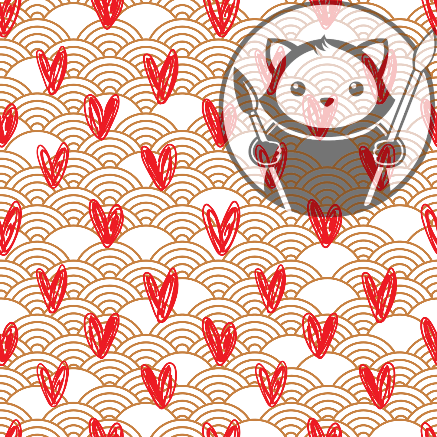 Next Level Sheet - Printed Acryic and Plywood Sheets - Hand-Drawn Hearts - Pattern