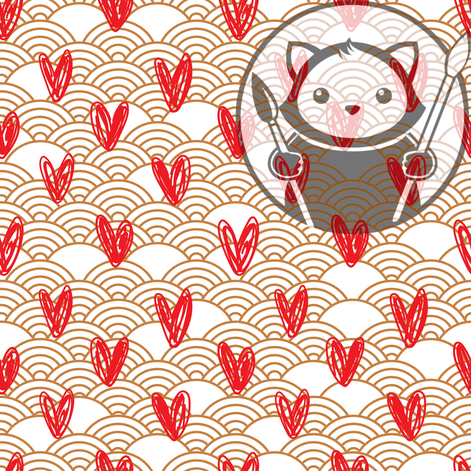 Next Level Sheet - Printed Acryic and Plywood Sheets - Hand-Drawn Hearts - Pattern
