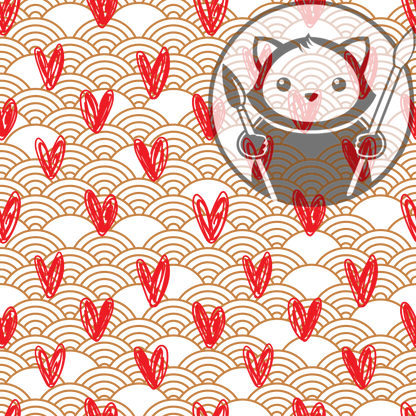 Next Level Sheet - Printed Acryic and Plywood Sheets - Hand-Drawn Hearts - Pattern