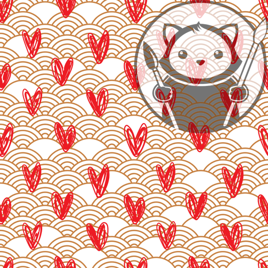 Next Level Sheet - Printed Acryic and Plywood Sheets - Hand-Drawn Hearts - Pattern