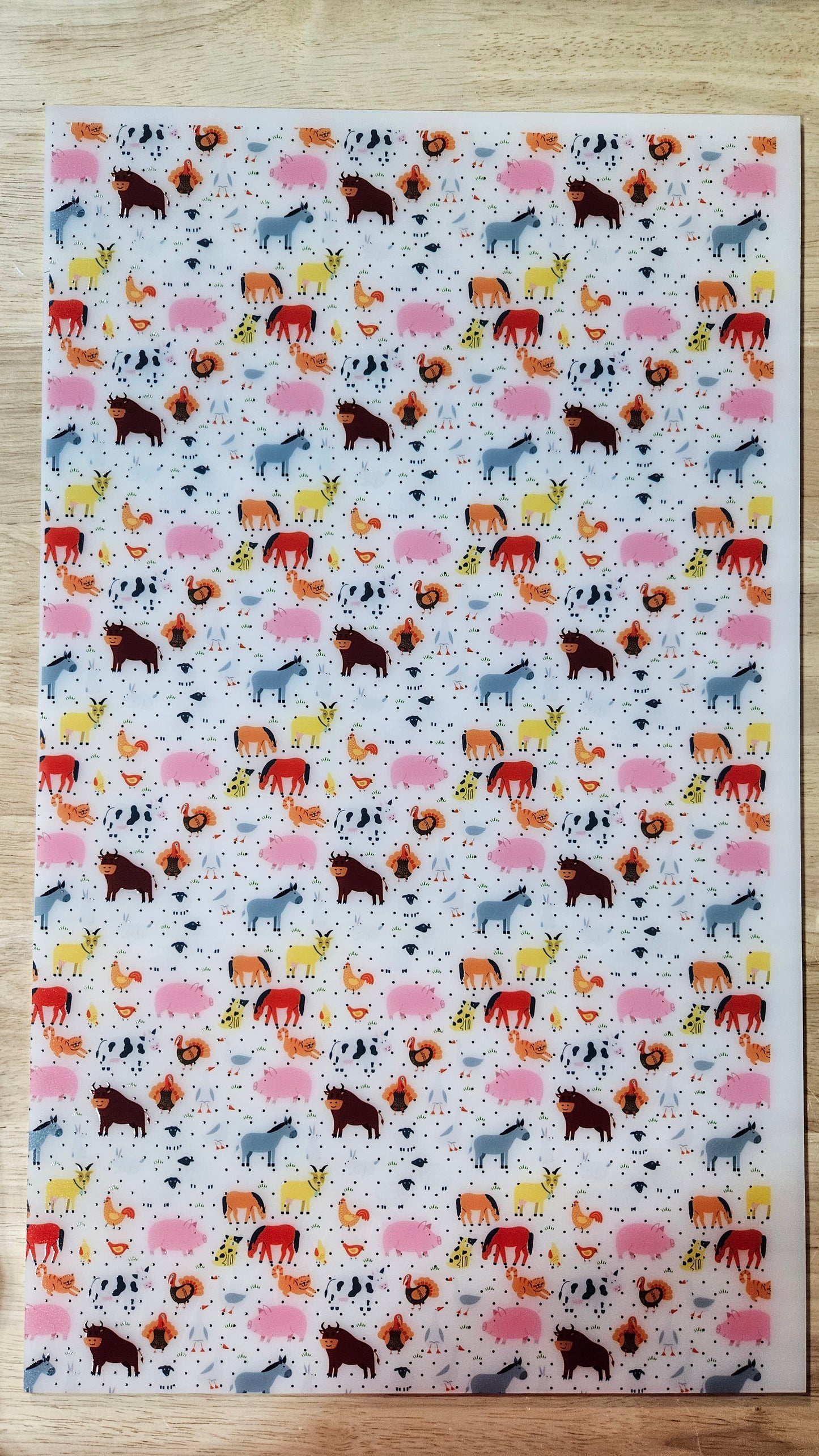 Happy Animals Printed on White Acrylic