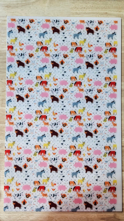 Happy Animals Printed on White Acrylic