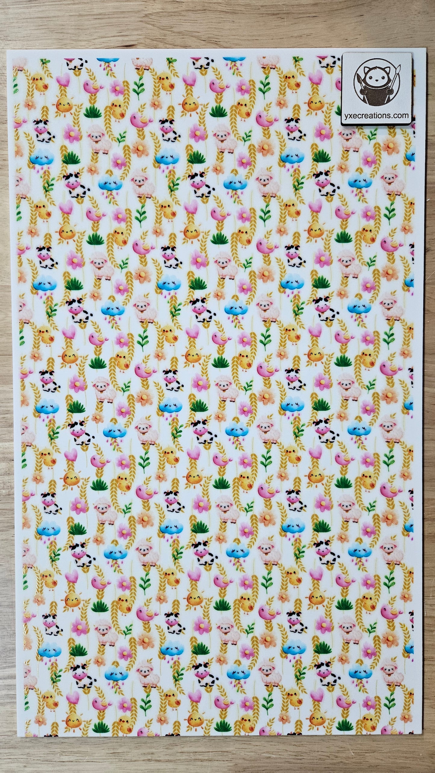 Happy Farm Printed on White Acrylic