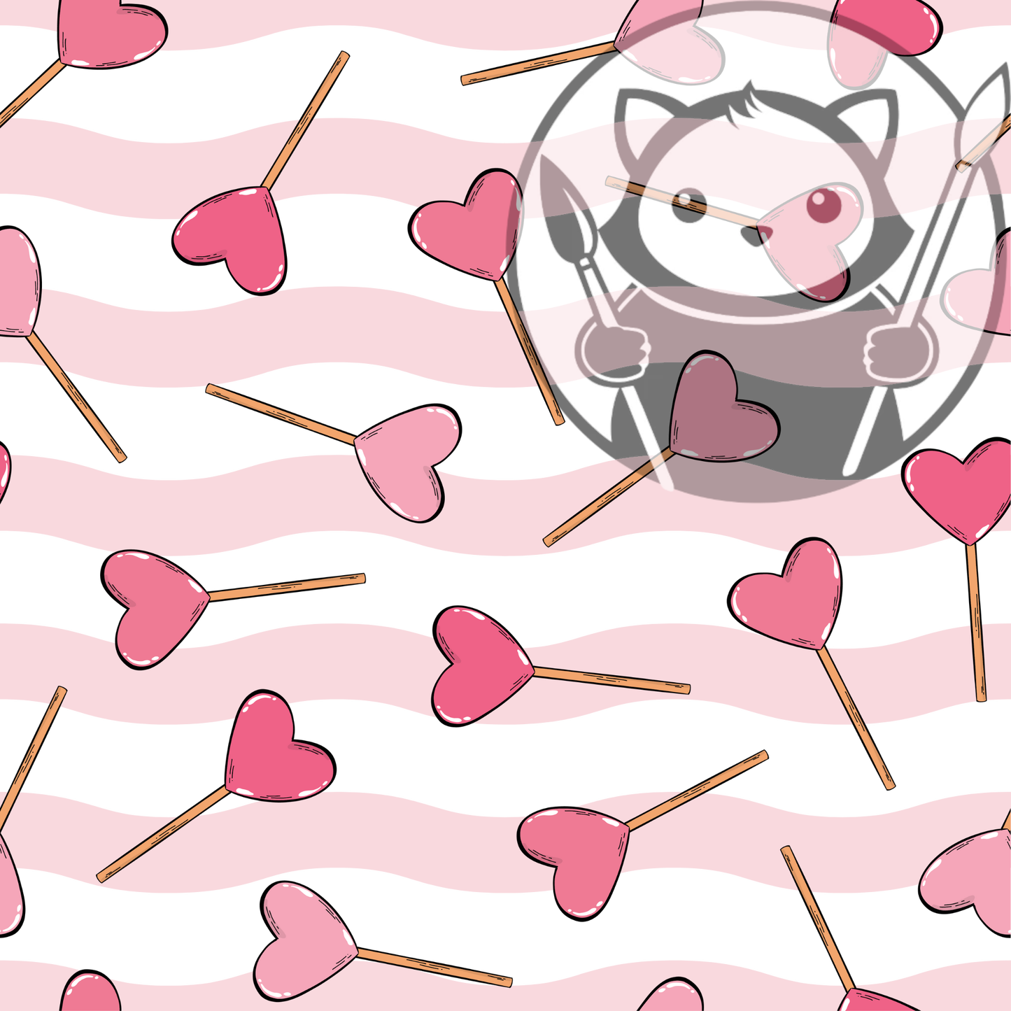 Next Level Sheet - Printed Acrylic and - Hearts and Lolipops - Pattern