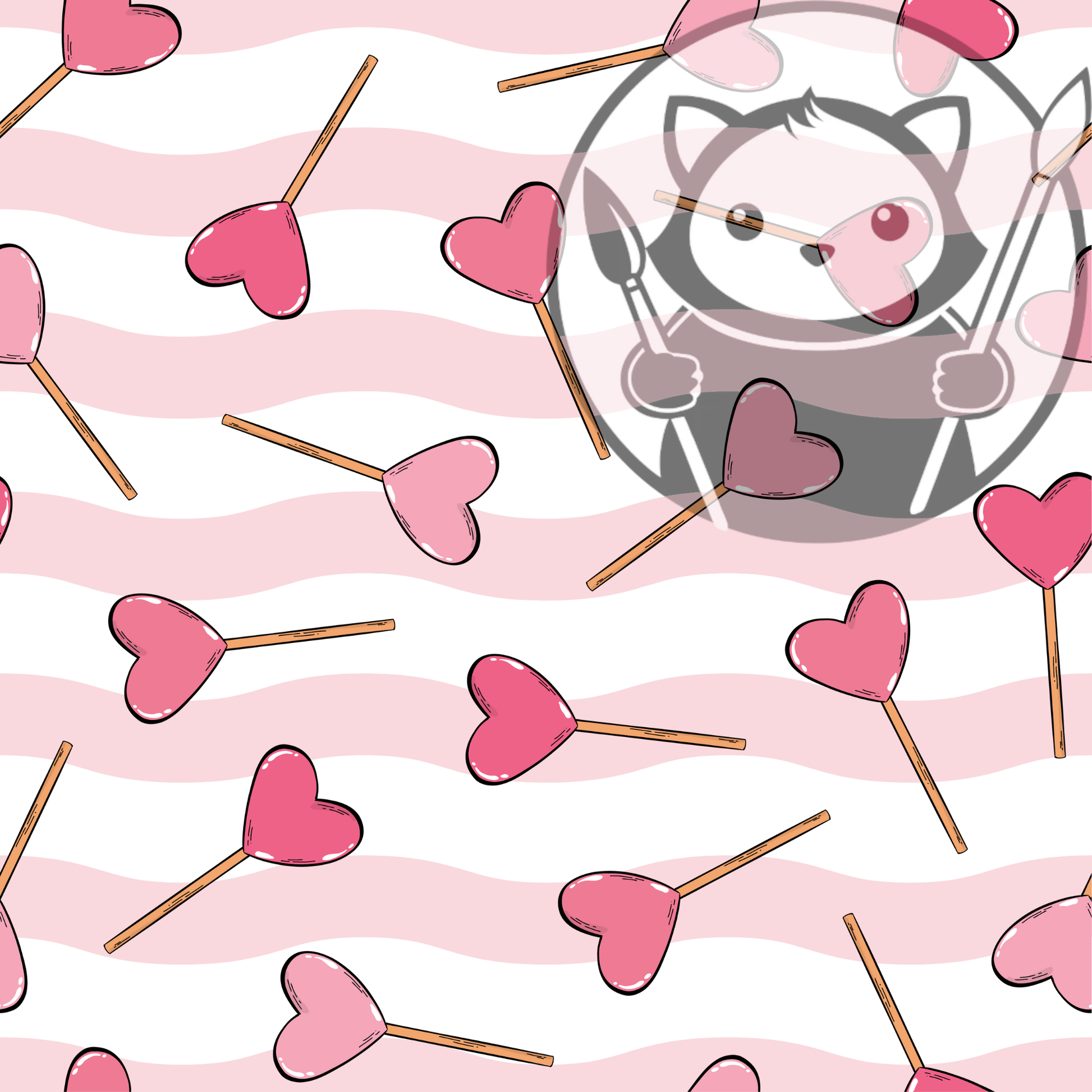 Next Level Sheet - Printed Acrylic and - Hearts and Lolipops - Pattern