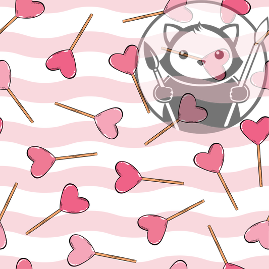Next Level Sheet - Printed Acrylic and - Hearts and Lolipops - Pattern