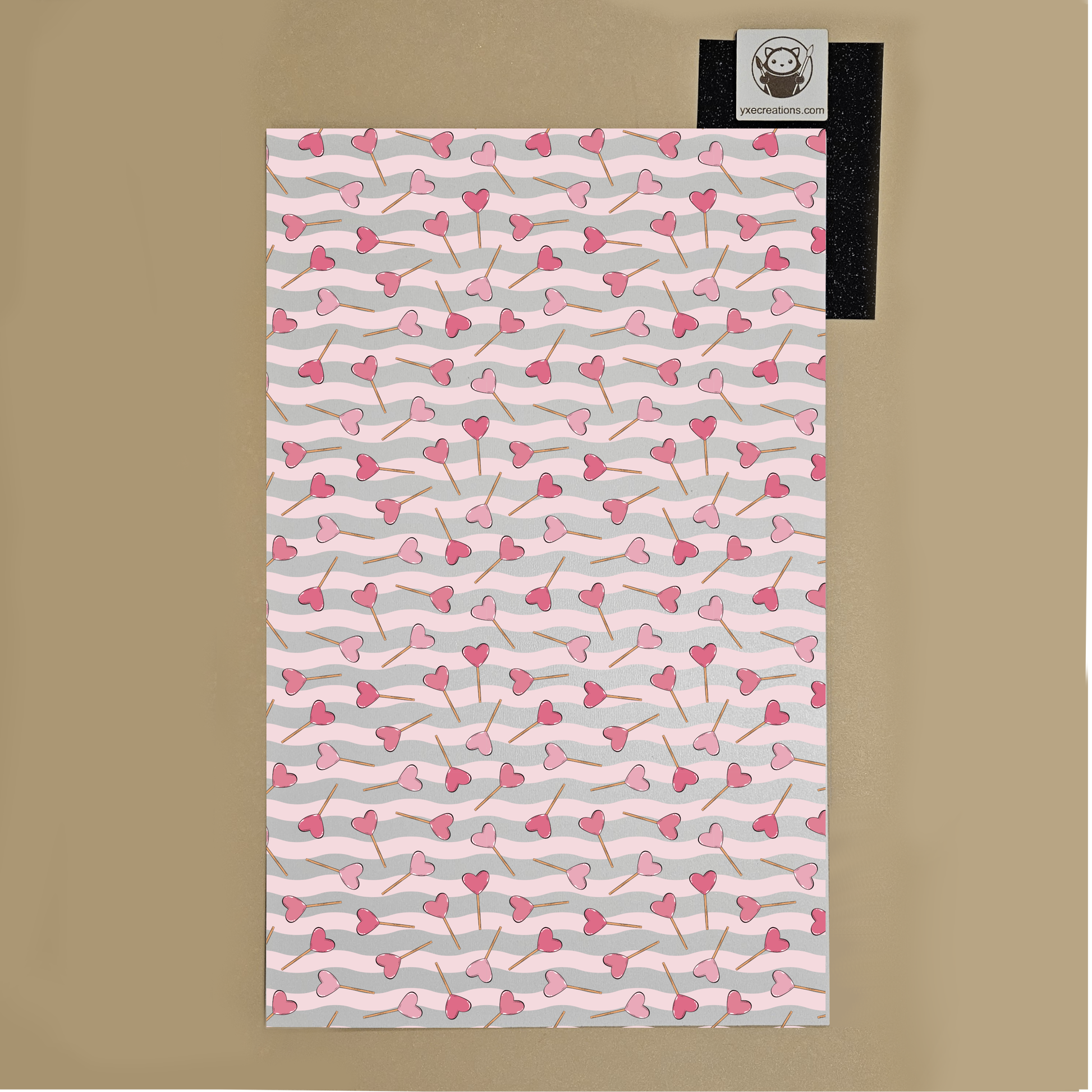 Next Level Sheet - Printed Acrylic and - Hearts and Lolipops - Preview