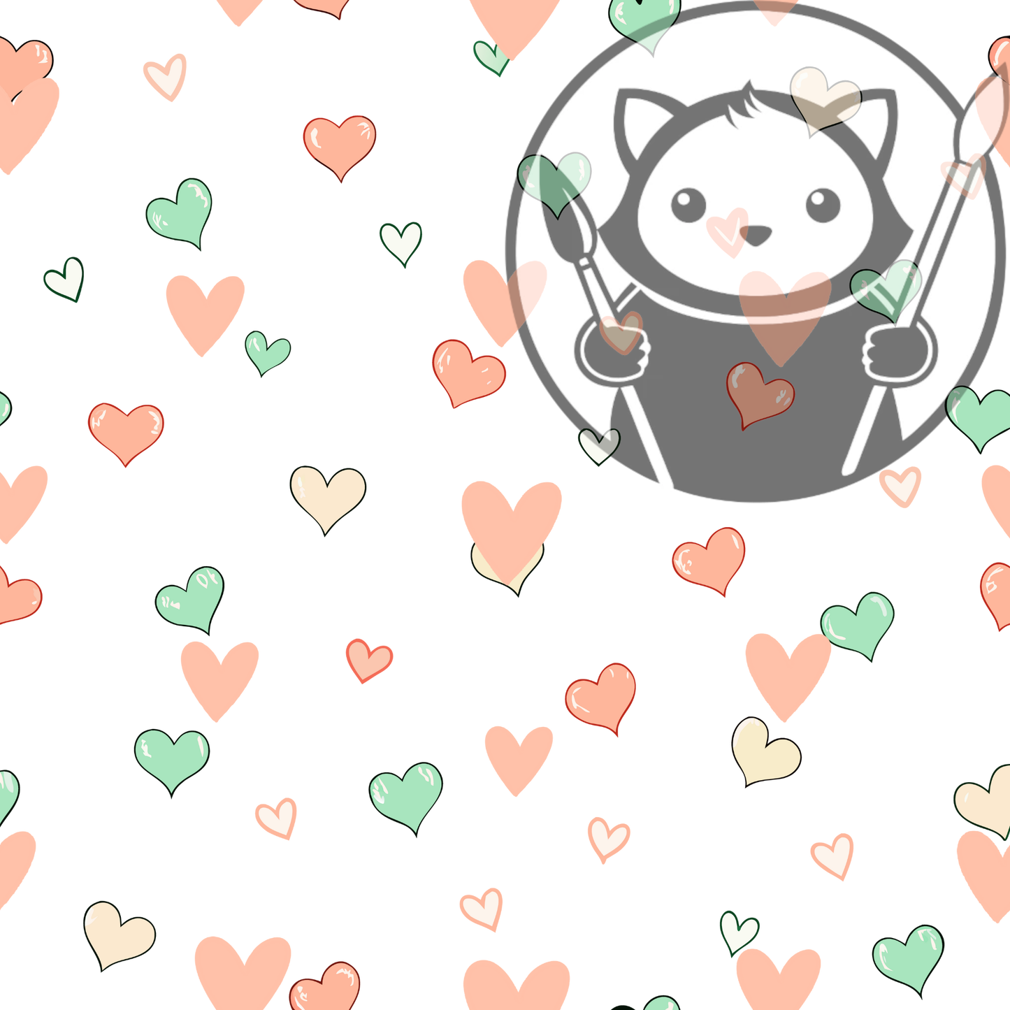 Next Level Sheet - Printed Acrylic and - Heaerts Hearts - Pattern
