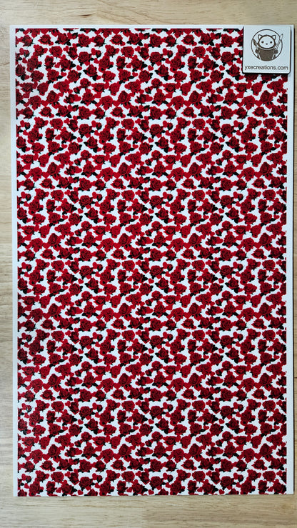 Hearts and Roses Printed on White Acrylic