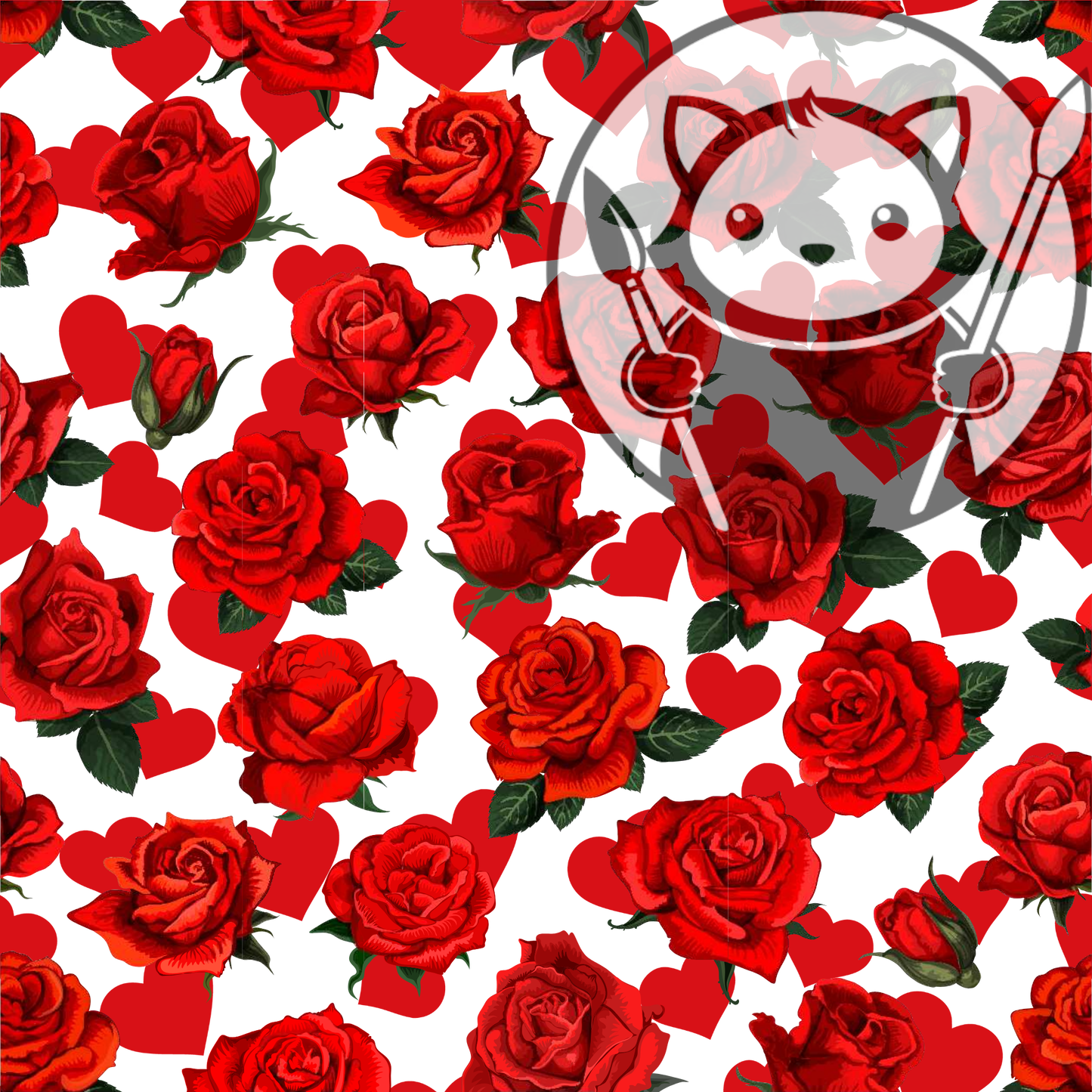 Next Level Sheet - Printed Acrylic and - Hearts and Roses - Pattern