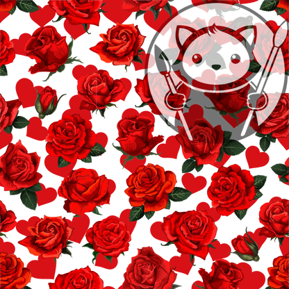 Next Level Sheet - Printed Acrylic and - Hearts and Roses - Pattern