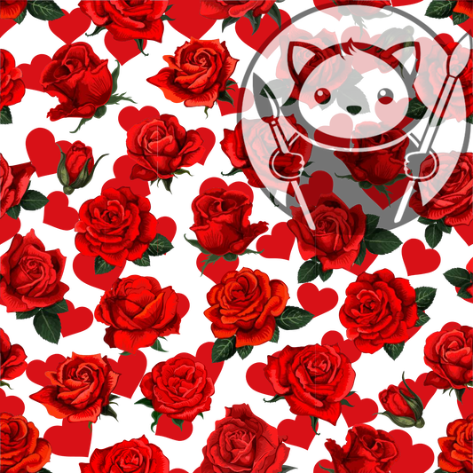 Next Level Sheet - Printed Acrylic and - Hearts and Roses - Pattern