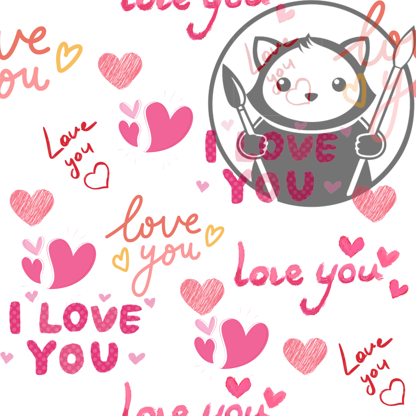 Next Level Sheet - Printed Acrylic and - I Love You  - Pattern