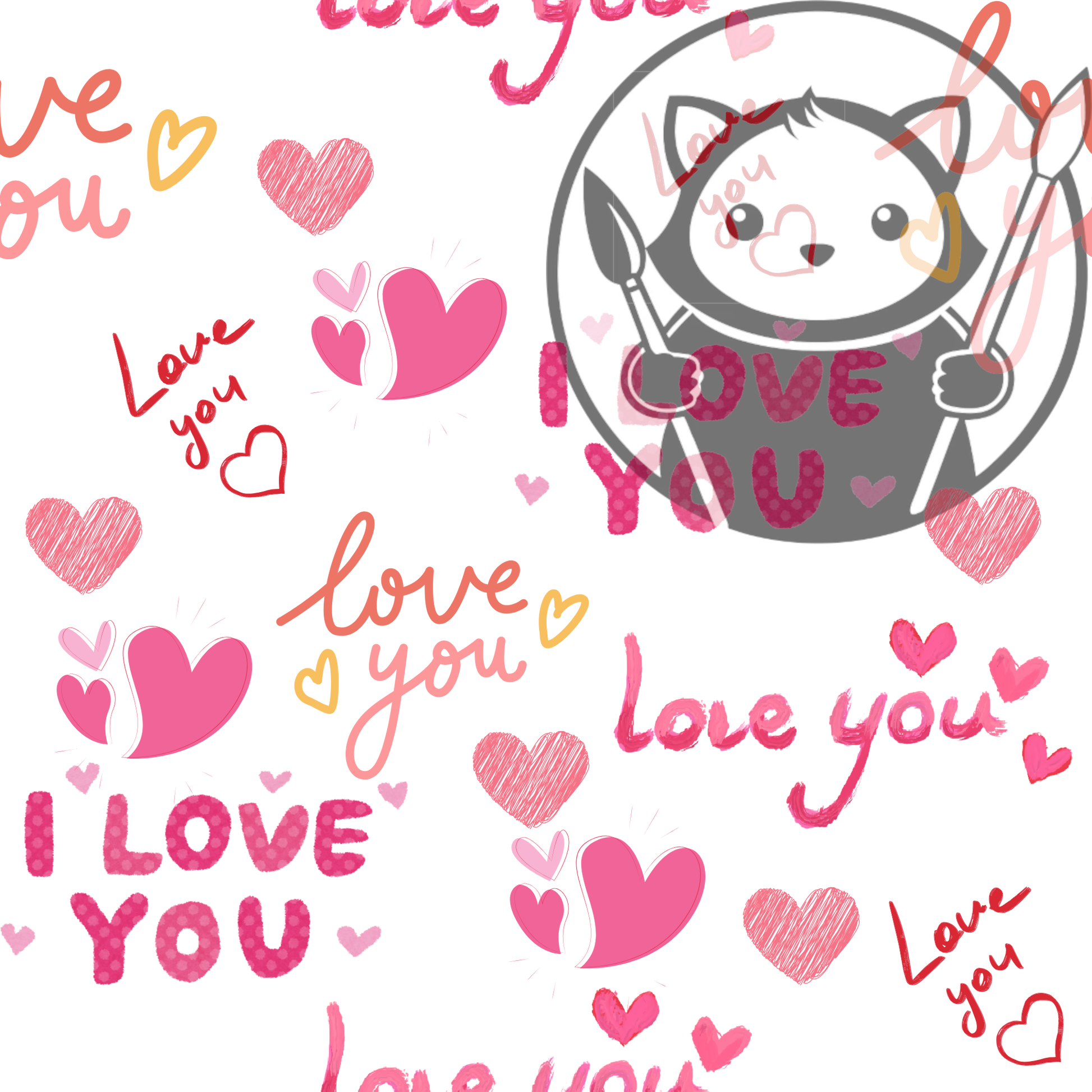 Next Level Sheet - Printed Acrylic and - I Love You  - Pattern