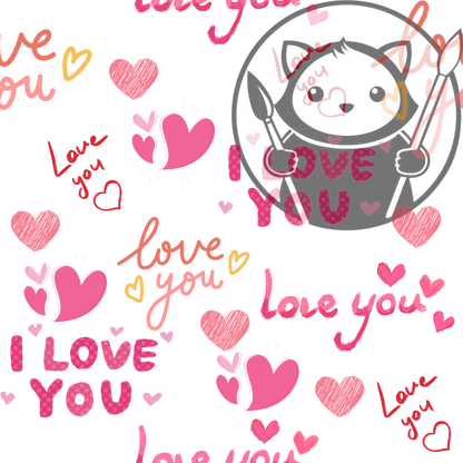 Next Level Sheet - Printed Acrylic and - I Love You  - Pattern