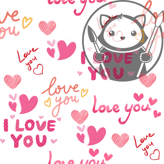 Next Level Sheet - Printed Acrylic and - I Love You  - Pattern