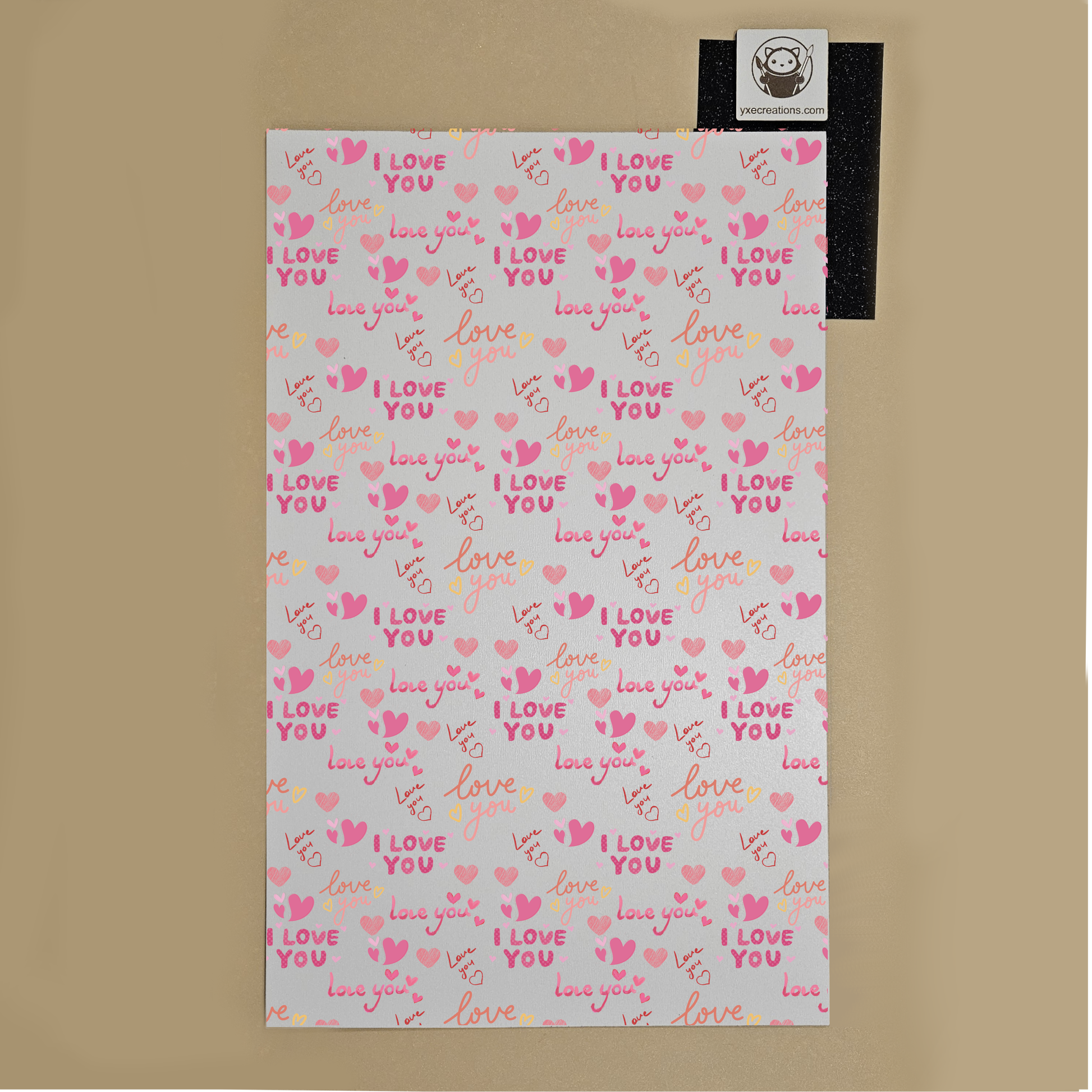 Next Level Sheet - Printed Acrylic and - I Love You  - Preview